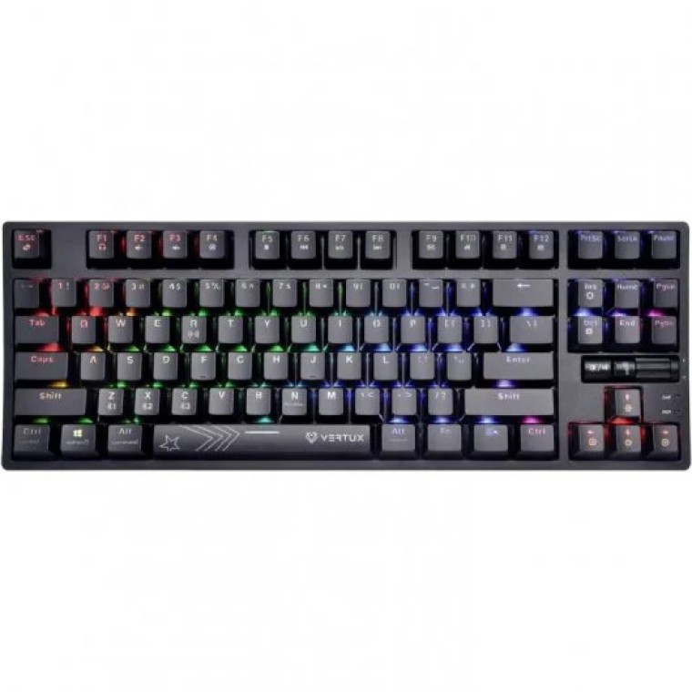 Vertux VertuPro-80 Teclado Mecánico Gaming Inalámbrico RGB TKL Switch Azul Layout Inglés