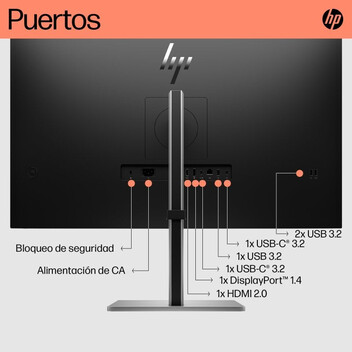 Monitor HP E32k G5 31.5" 4K 60Hz IPS USB-C Altavoces Altura VESA