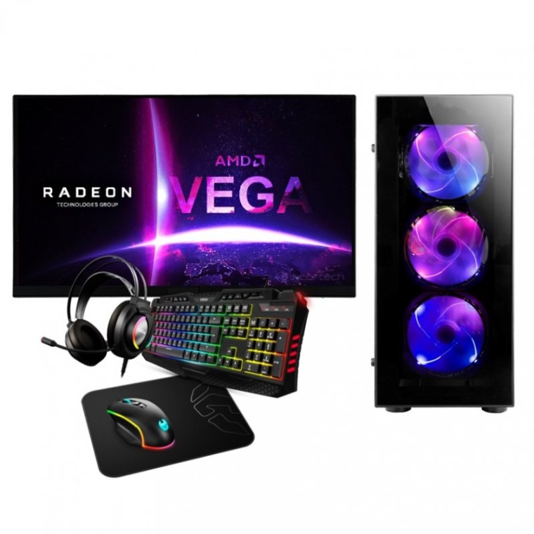 Arizone PackOne PC AMD Ryzen 5 5600G/16GB/480GB SSD + Monitor 24" LED FullHD + Combo Gaming