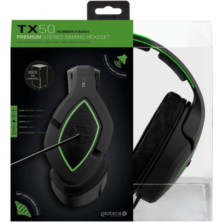 Gioteck TX-50 Auriculares Gaming Multiplataforma Negro/Verde