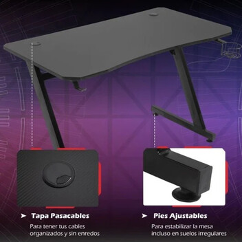 HomCom Mesa Gaming Negra