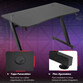 HomCom Mesa Gaming Negra