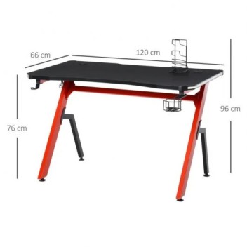 HomCom Mesa Gaming 120x66x76cm Negra HomCom Mesa Gaming 120x66x76cm Negra