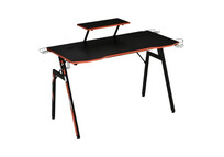 Homcom Mesa Gaming con Soporte de Monitor Portavasos y Gancho para Auriculares