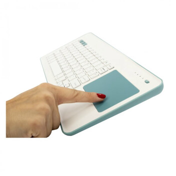 Silver HT Teclado Inalámbrico con Touchpad Blanco/Azul Silver HT Teclado Inalámbrico con Touchpad Blanco/Azul