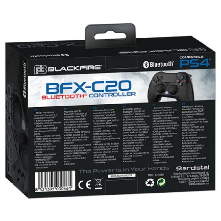 Blackfire BFX-C20 Mando Inalámbrico Negro PS4