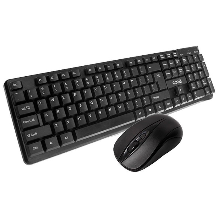 Cool California Kit Teclado Español USB + Ratón Inalámbricos Negro