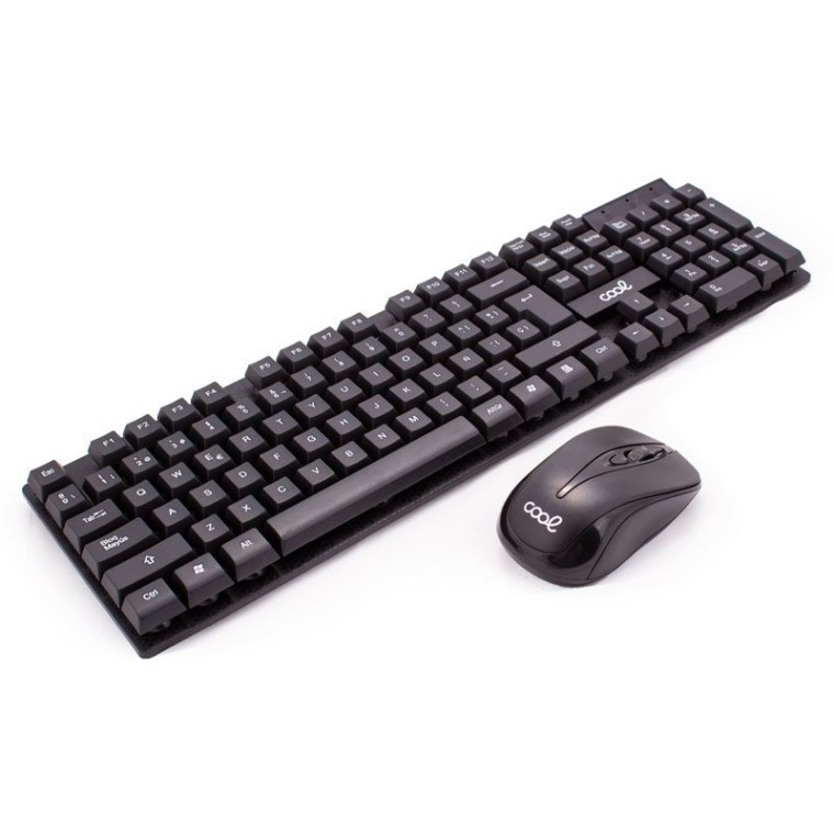 Cool California Kit Teclado Español USB + Ratón Inalámbricos Negro