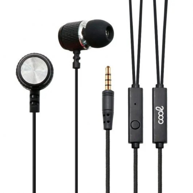 Cool Auriculares Metalizado Stereo 3,5mm Con Micro Negro