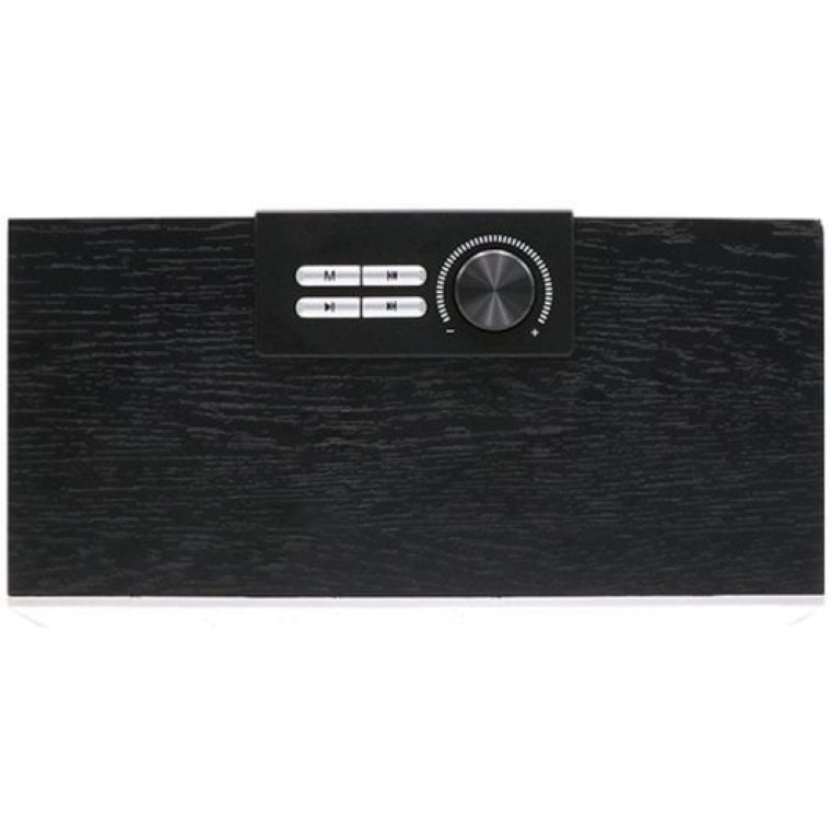 Cool Retro Altavoz Bluetooth Madera Negro Frontal Plata 20W