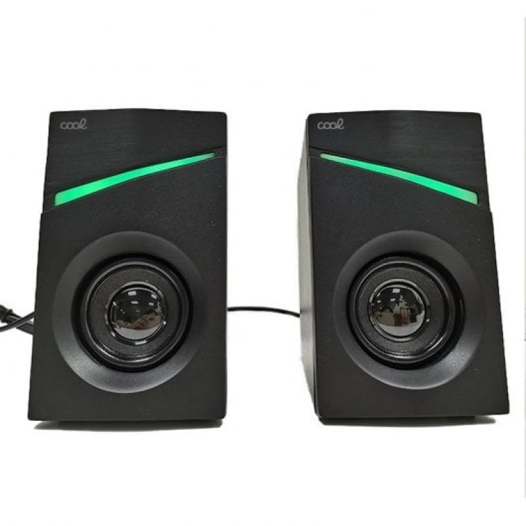 Cool Altavoces LED USB para PC Gaming 7W Negros