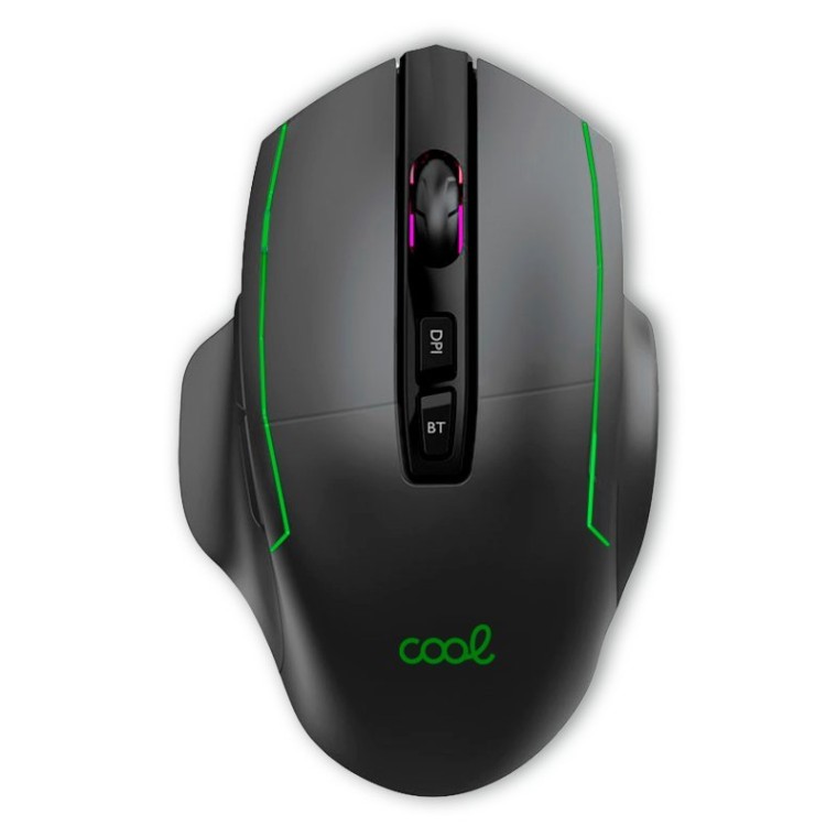 Cool Lagoon Ratón Wireless + Bluetooth 2 en 1 Gaming LED RGB Negro