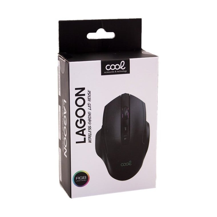 Cool Lagoon Ratón Wireless + Bluetooth 2 en 1 Gaming LED RGB Negro