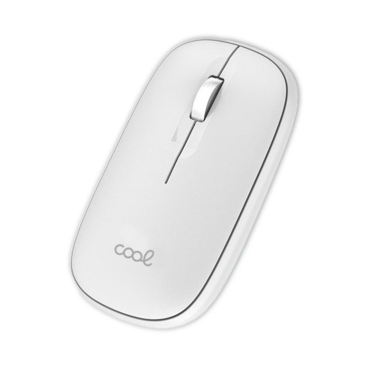 Cool Slim Ratón Inalámbrico 2 en 1 (Bluetooth + Adap. USB) Blanco