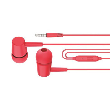 Cool Bear Stereo Auriculares 3,5 mm con Micrófono Rojos
