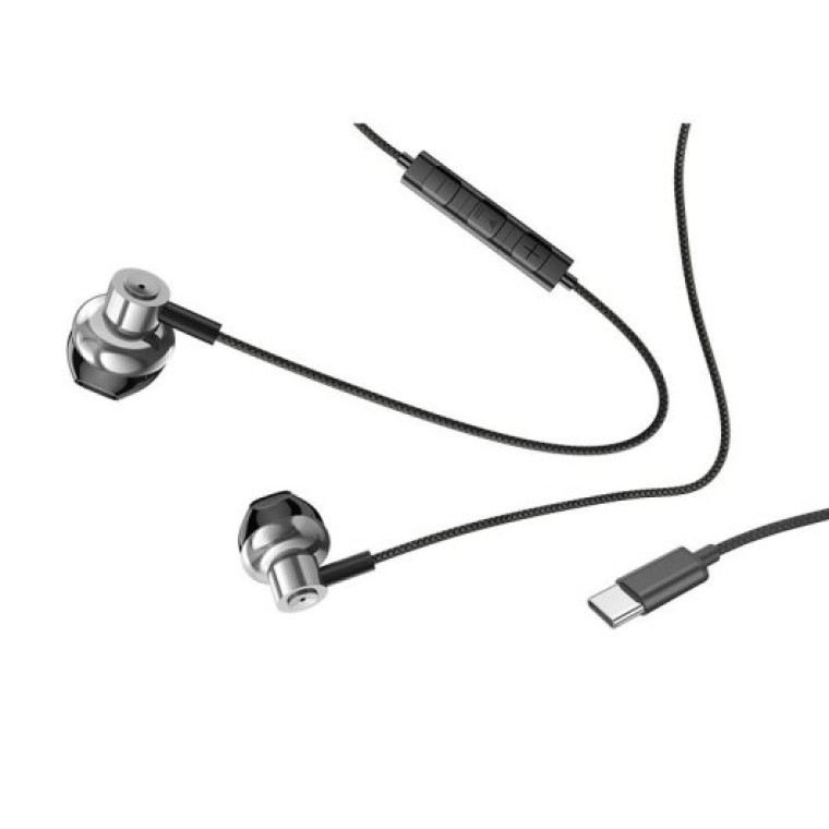 Cool Metal Stereo Auriculares USB-C con Micrófono Plateados