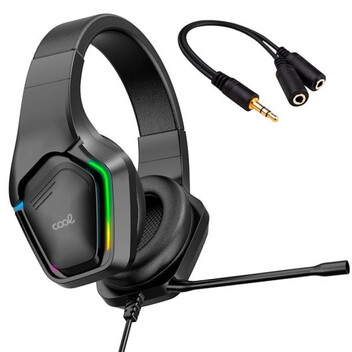 COOL Exodus Auriculares Stereo Gaming Led RGB PC / PS4 / PS5 / Xbox + Adaptador de Audio COOL Exodus Auriculares Stereo Gaming Led RGB PC / PS4 / PS5 / Xbox + Adaptador de Audio