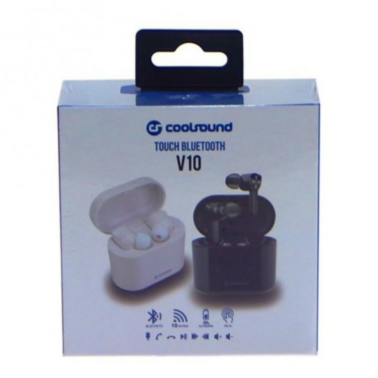 CoolSound TWS V10 Touch Auriculares Bluetooth Blancos