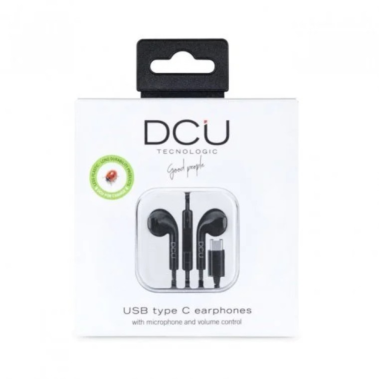 DCU Tecnologic Auriculares USB-C Negros