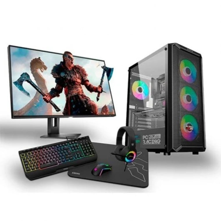 PC Racing Pack Gaming AMD Ryzen 3200G/8GB/480GB SSD + Pantalla 24" FullHD + Teclado + Ratón