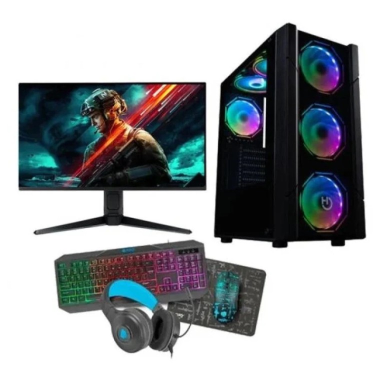 PC Racing Pack PC Gaming AMD Ryzen 5 4600G/16GB/1TB+256GB SSD + Pantalla 24" + Teclado + Ratón + Aur