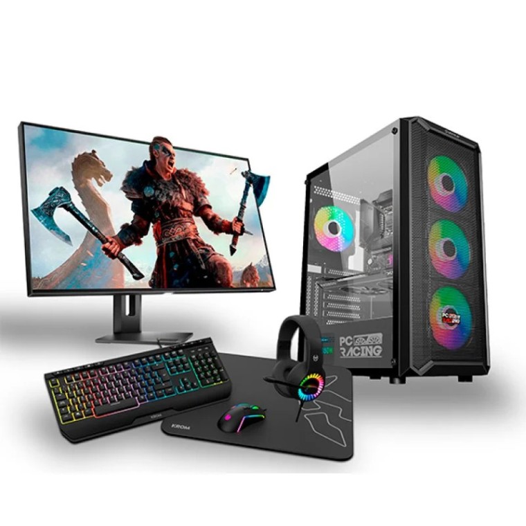 PC Racing AMD Ryzen 5 5600G/16GB/480GB SSD/RTX 3050+ Pantalla 24" FullHD + Teclado + Ratón