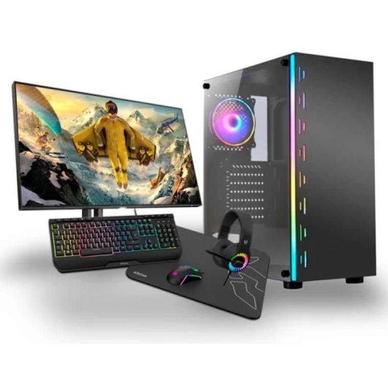 PC Racing Pack Gaming AMD Ryzen 3 4300G/16GB/1TB + 256GB SSD + Monitor 22" FullHD + Combo Gaming