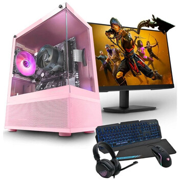 Ordenador Sobremesa PC Racing Pack Gaming Rosa AMD Ryzen 5 8600G/16GB/1TB SSD + Monitor 24" FullHD +