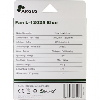 Inter-Tech L-12025 Ventilador 120mm LED Azul Inter-Tech L-12025 Ventilador 120mm LED Azul