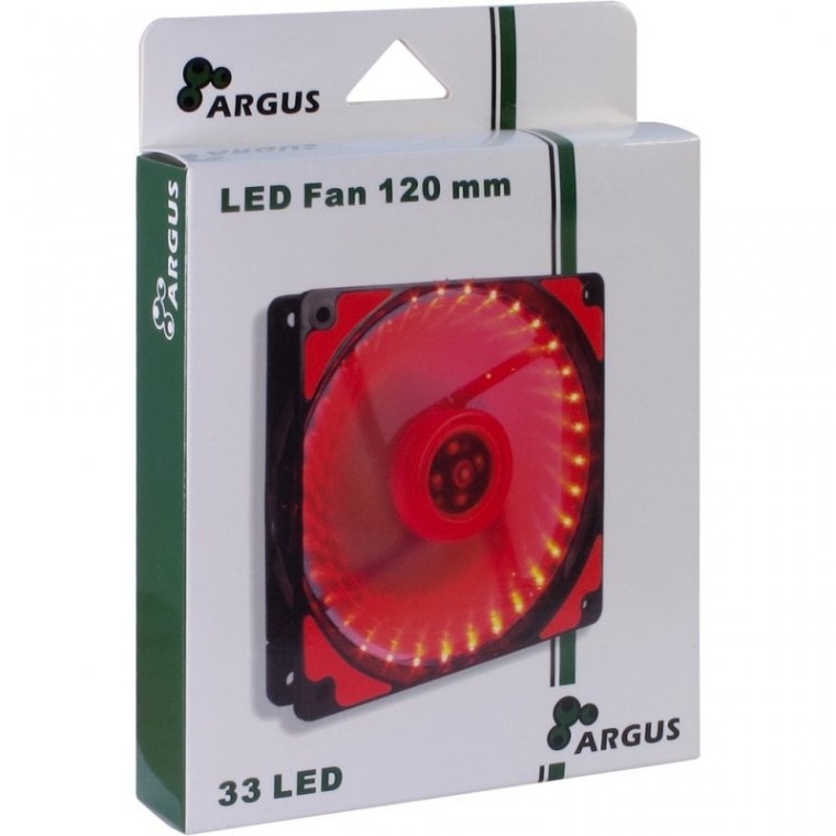 Inter-Tech L-12025 Ventilador 120mm LED Rojo