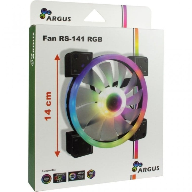 Inter-Tech Argus RS-141 RGB Ventilador 140mm Negro