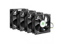 Inter-Tech 88887290 Pack 4 Ventiladores IPC 80mm Negro