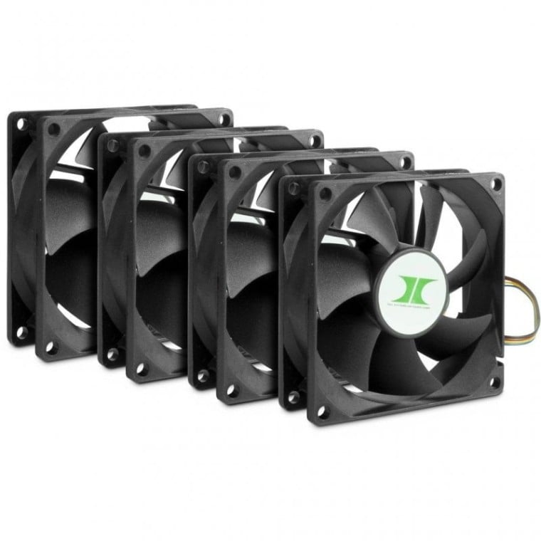 Inter-Tech 88887290 Pack 4 Ventiladores IPC 80mm Negro