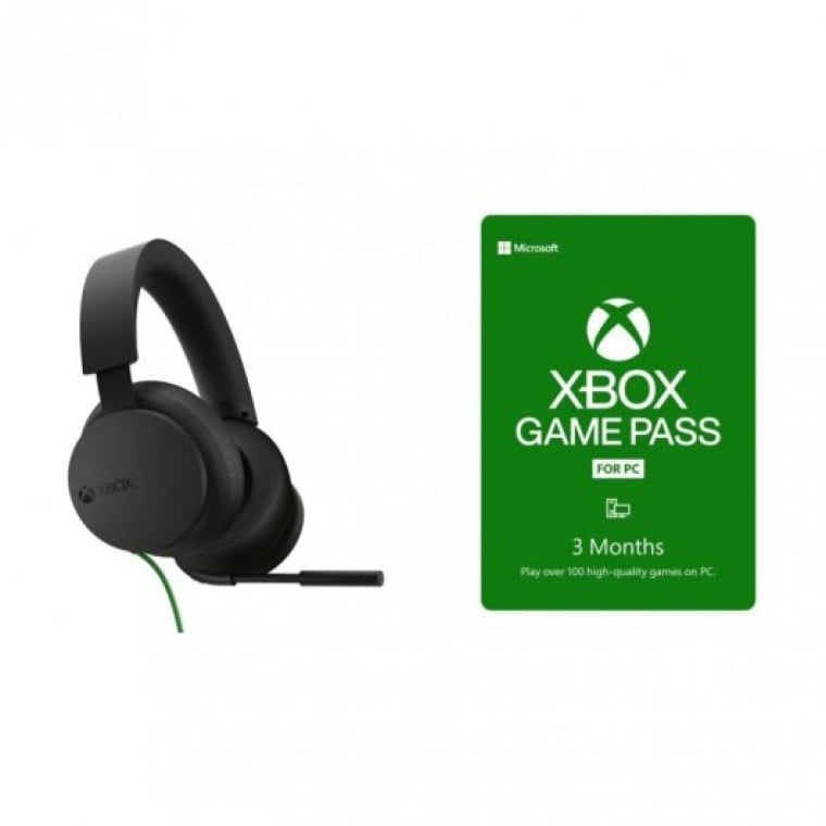 Microsoft Headset Xbox Auriculares Gaming + Game Pass PC 3 Meses Licencia Digital