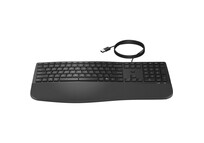 HP 480 Comfort Teclado con Cable Ergonómico Negro