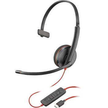 Poly Blackwire 3210 Auricular Monaural USB-C Negro + Adaptador de USB-C a USB-A Poly Blackwire 3210 Auricular Monaural USB-C Negro + Adaptador de USB-C a USB-A