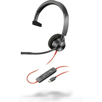 Poly Blackwire 3310 Auriculares Monoaurales USB-C Negros + Adaptador USB-C/A Poly Blackwire 3310 Auriculares Monoaurales USB-C Negros + Adaptador USB-C/A