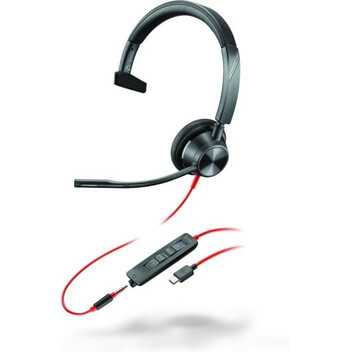 Poly Blackwire 3315 Auriculares Monoaurales USB-C/USB-A/Jack 3.5mm Certificado por Microsoft Teams