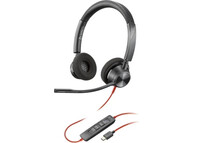 Poly Blackwire 3320 Auriculares Estéreo USB-C Certificados por Microsoft Teams + Adaptador USB-C/A