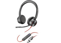 Poly Blackwire 8225 Auriculares Estéreo USB-C con Certificación Microsoft Teams + Adaptador USB-C/A
