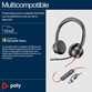 Poly Blackwire 8225 Auriculares Estéreo USB-C con Certificación Microsoft Teams + Adaptador USB-C/A
