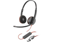 Poly Blackwire 3220 Auriculares Estéreo USB-C Negros + Adaptador de USB-C a USB-A Poly Blackwire 3220 Auriculares Estéreo USB-C Negros + Adaptador de USB-C a USB-A