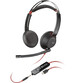 Poly Blackwire 5220 Auriculares Estéreo USB-C Negros + Conector de 3.5mm + Adaptador USB-C a USB-A