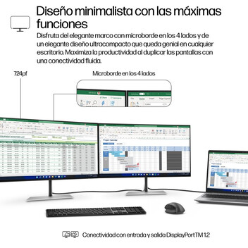 Monitor HP Serie 7 Pro 23.8" 1080p 100Hz IPS Contraste 1500:1 Microborde Ergonomía USB Monitor HP Serie 7 Pro 23.8" 1080p 100Hz IPS Contraste 1500:1 Microborde Ergonomía USB