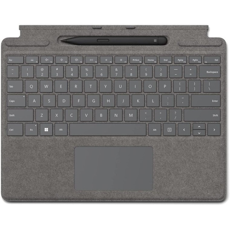 Microsoft Signature Funda con Teclado Platino para Surface Pro 8/9/X + Surface Pen 2