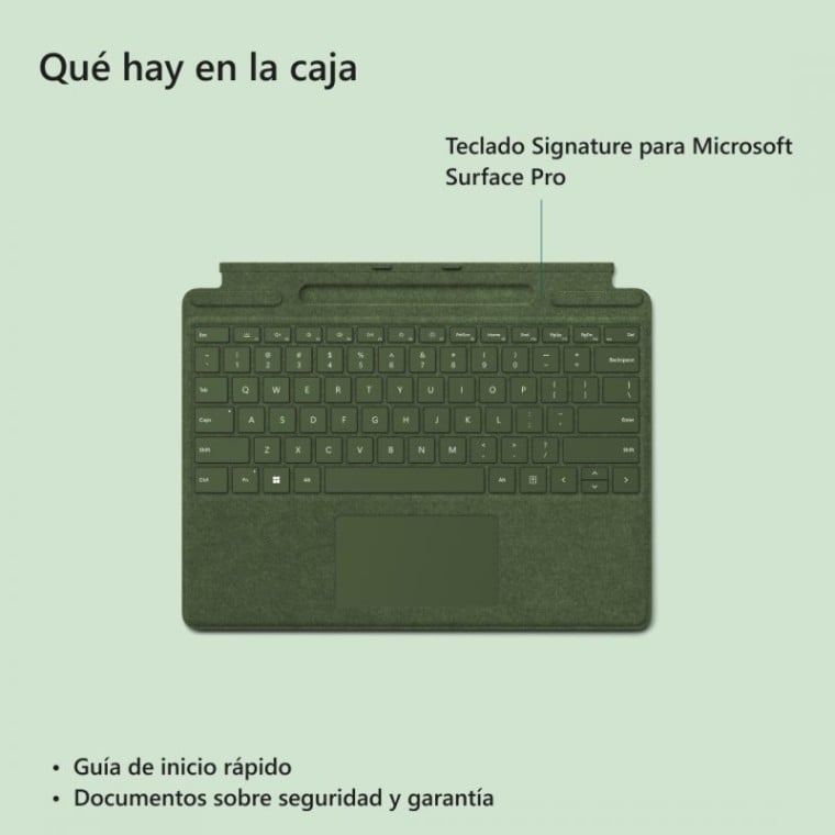 Microsoft Signature Keyboard Cover Alcantara Bosque para Surface Pro 8/9/X + Surface Pen 2