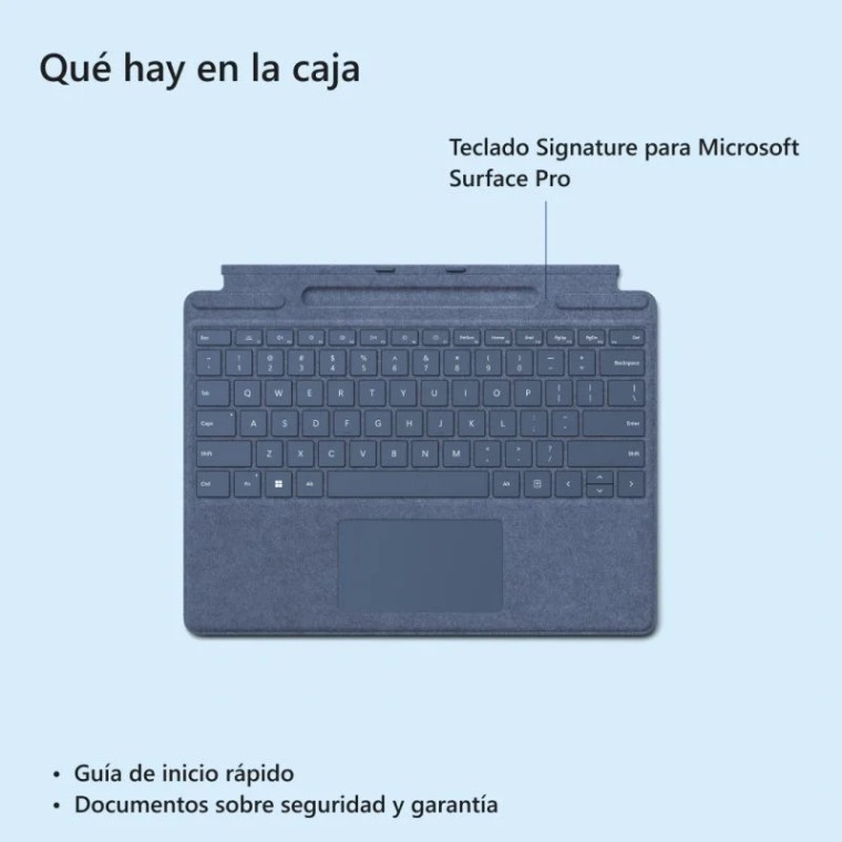 Microsoft Signature Funda con Teclado Alcantara Zafiro para Surface Pro 8/9/X