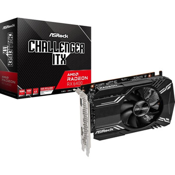 Tarjeta Gráfica ASRock AMD Radeon RX 6400 Challenger ITX 4GB GDDR6 Tarjeta Gráfica ASRock AMD Radeon RX 6400 Challenger ITX 4GB GDDR6