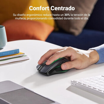 Ugreen MU006 Ratón Óptico Inalámbrico 4000 DPI Negro