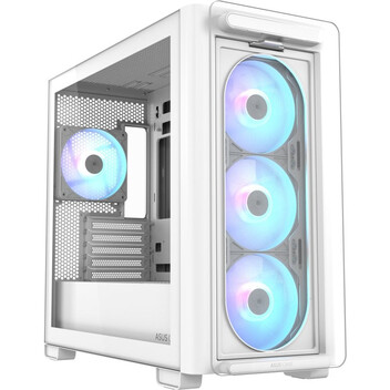 Torre PC ASUS A23 PLUS Micro-ATX ARGB Cristal Templado USB-C 3.2 Blanco
